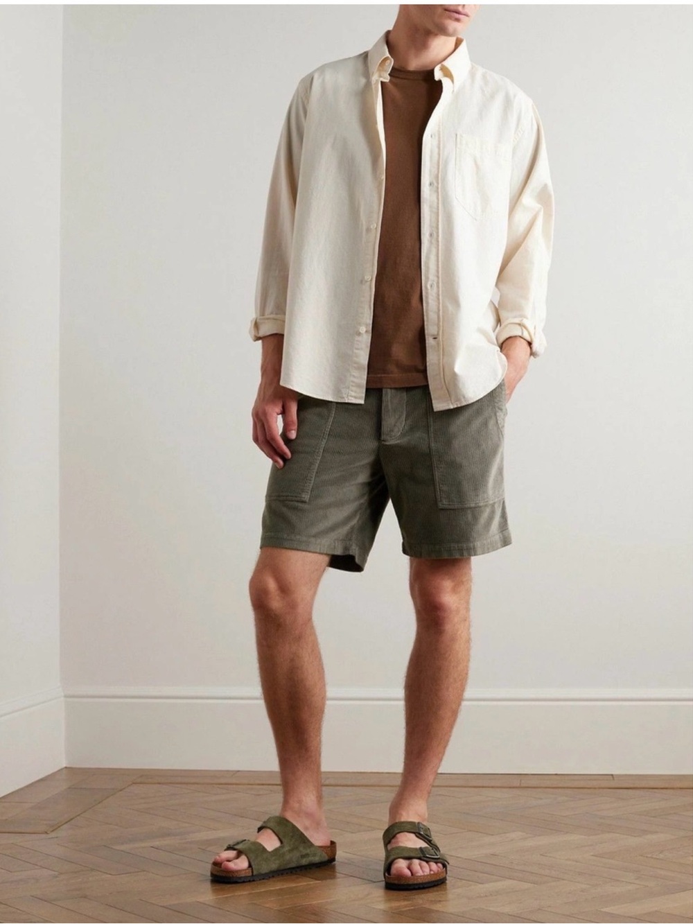 James Perse Corduroy Straight Leg Shorts Men’s SZ 32 Grey